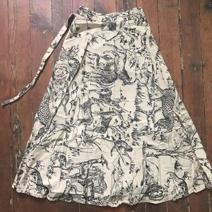 Savannah Wildlife Print Wrap Skirt